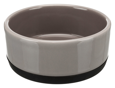 Voerbak Keramiek / Rubberrand Grijs 16X16 Cm 750 Ml