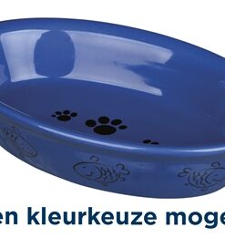 Voerbak / Waterbak Ovaal Poot- / Vismotief Keramiek Assorti 15X10 Cm 200 Ml 4 St