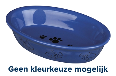 Voerbak / Waterbak Ovaal Poot- / Vismotief Keramiek Assorti 15X10 Cm 200 Ml 4 St