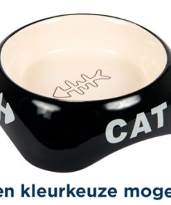 Voerbak / Waterbak Cat Visgraat Keramiek Assorti 13 Cm 200 Ml 4 St