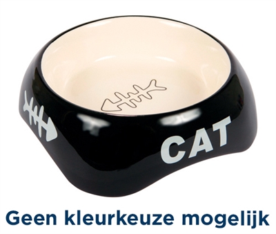 Voerbak / Waterbak Cat Visgraat Keramiek Assorti 13 Cm 200 Ml 4 St