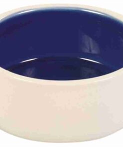 Voerbak Keramiek Crème / Blauw 12X12 Cm 350 Ml 4 St