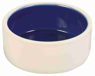 Voerbak Keramiek Crème / Blauw 12X12 Cm 350 Ml 4 St
