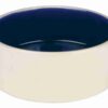 Voerbak Keramiek Crème / Blauw 18X18 Cm 1 Ltr 4 St