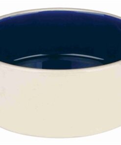 Voerbak Keramiek Crème / Blauw 18X18 Cm 1 Ltr 4 St