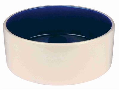 Voerbak Keramiek Crème / Blauw 22X22 Cm 2,3 Ltr
