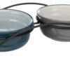 Voerbak-Set Keramiek  /  Metaal Petrol / Grijs 2X600 Ml