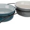 Voerbak-Set Keramiek / Metaal Petrol / Grijs 2X1,6 Ltr