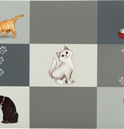 Placemat Patchwork Cat Grijs 44X28 Cm 6 St