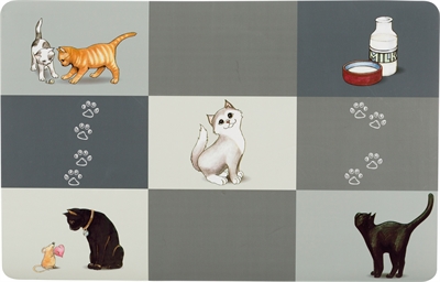 Placemat Patchwork Cat Grijs 44X28 Cm 6 St