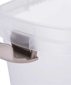 Voerton Luchtdicht Afsluitbaar Kunststof Transparant Wit / Wit 25 Ltr 23X39X51 Cm