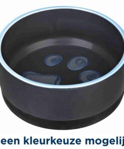 Voerbak Jimmy Keramiek / Rubberrand Assorti 12X12 Cm 400 Ml 4 St