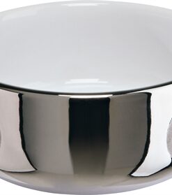 Voerbak / Waterbak Keramiek Zilver / Wit 11 Cm 300 Ml 4 St