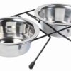 Voer / Waterbak-Set Rvs / Metaal 2X450 Ml