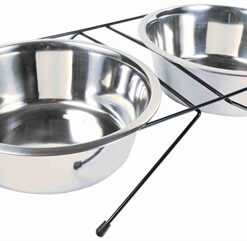 Voer / Waterbak-Set Rvs / Metaal 2X2,8 Ltr 4 St
