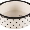 Voerbak / Waterbak Keramiek Wit / Zwart 12 Cm 300 Ml 4 St