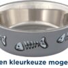 Voerbak / Waterbak Visgraat Rvs / Kunststof / Rubber Assorti 12 Cm 250 Ml 4 St