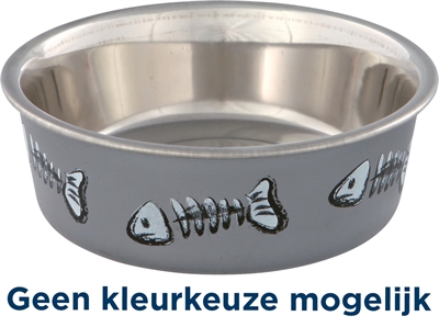 Voerbak / Waterbak Visgraat Rvs / Kunststof / Rubber Assorti 12 Cm 250 Ml 4 St
