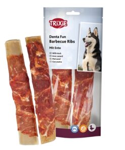 Denta Fun Duck Chewing Barbecue Ribs 6X110 Gr 17 Cm