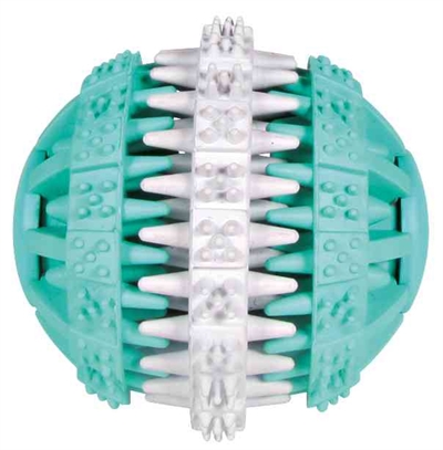Denta Fun Natuurrubber Bal Met Muntsmaak 6X6X6 Cm 3 St