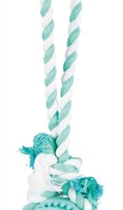 Denta Fun Natuurrubber Bal Met Muntsmaak Aan Touw 24X7X7 Cm 3 St