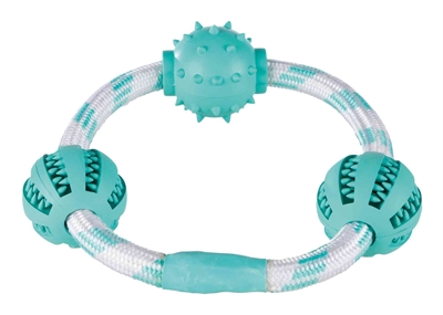 Denta Fun Koordring Met Natuurrubber Ballen Met Muntsmaak 20X20X20Cm 3 St
