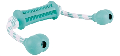 Denta Fun Natuurrubber Stick Met Muntsmaak Aan Koord 37X9 Cm 3 St