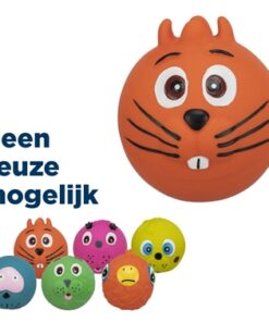 Latex Face Bal Met Geluid Assorti 6X6X6 Cm 12 St
