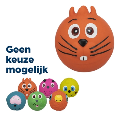 Latex Face Bal Met Geluid Assorti 6X6X6 Cm 12 St