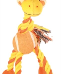 Pluche Dier Met Touw En Tennisbal Giraf 28 Cm 3 St