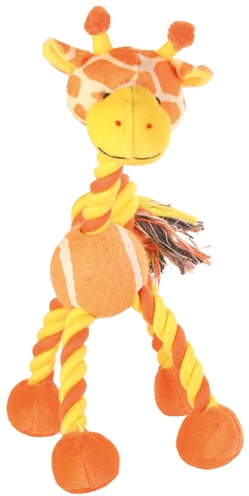 Pluche Dier Met Touw En Tennisbal Giraf 28 Cm 3 St