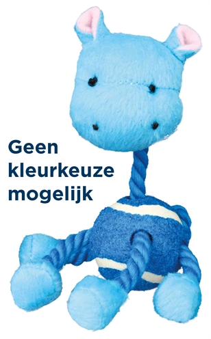 Pluche Dier Met Touw En Tennisbal Assorti 16 Cm 3 St