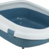 Kattenbak Primo Met Rand Blauw / Wit Xxl 71X56X25 Cm