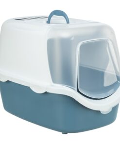 Kattenbak Vico Open Top Met Kap Blauw Grijs / Wit 56X40X40 Cm