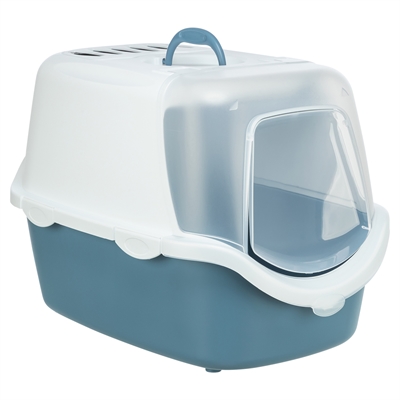 Kattenbak Vico Open Top Met Kap Blauw Grijs / Wit 56X40X40 Cm