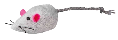 Set Muizen Pluche Met Catnip Wit / Grijs 5 Cm 4X2 St