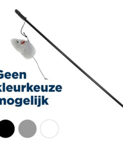 Speelhengel Muis Kunststof / Pluche Met Catnip 100 Cm 4 St