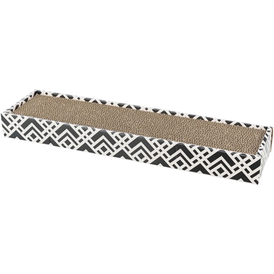 Krabkarton Scratchy Catnip Zwart / Wit 48X13X5 Cm