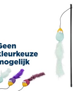 Speelhengel Vogel Kunststof / Stof / Pluche Met Catnip Assorti 50 Cm 4 St