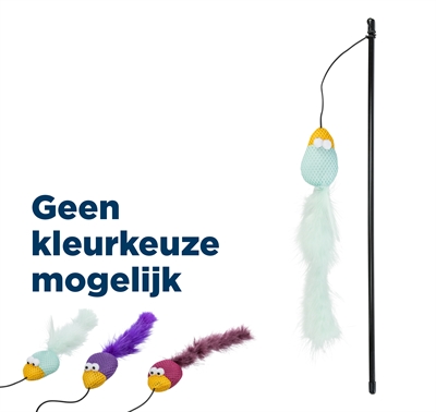 Speelhengel Vogel Kunststof / Stof / Pluche Met Catnip Assorti 50 Cm 4 St