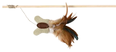 Speelhengel Vlinder Veer / Hout / Jute Met Catnip 45 Cm 4 St