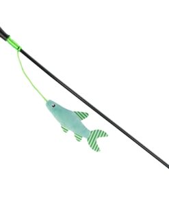 Speelhengel Vis Kunststof / Pluche Met Catnip 42 Cm 4 St
