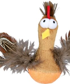 Tuimel-Kip Met Microchip Veren Pluche Met Catnip 10 Cm 4 St