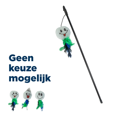 Speelhengel Smiley Kunststof / Pluche Met Catnip 50 Cm 4 St