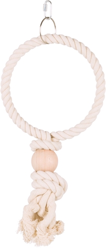 Touwring Met Houten Blok Naturel 19X19 Cm 3 St