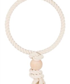 Touwring Met Houten Blok Naturel 24X24 Cm 3 St
