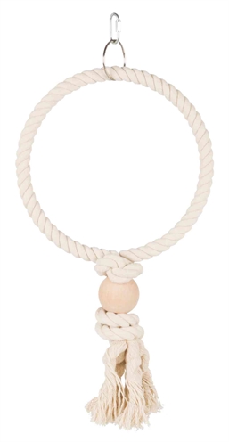 Touwring Met Houten Blok Naturel 24X24 Cm 3 St