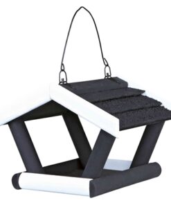 Natura Voederhuis Hangend Grenenhout Zwart / Wit 17X14X19 Cm