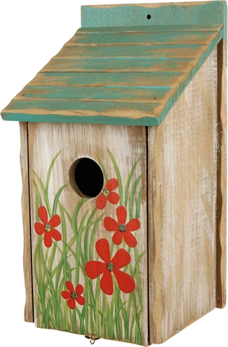 Nestkastje Beschilderd Hout 15X14X28 Cm Gat 3,3 Cm