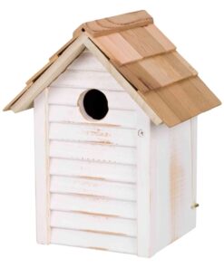 Nestkastje Huisje Hout Wit 18X15X24 Cm Gat 3 Cm